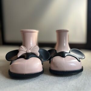 Mini Melissa X Disney Mickey & Minnie rain boots PINK size 10